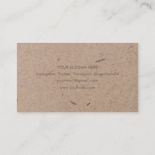 Minimalistisch Visitekaartje modern resterend kraf (Achterkant)