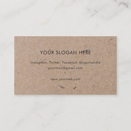 Minimalistisch Visitekaartje modern resterend kraf (Achterkant)