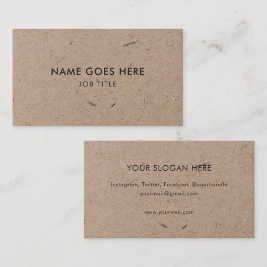 Minimalistisch Visitekaartje modern resterend kraf (Voorkant / Achterkant)