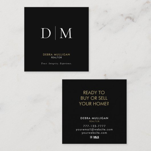 Minimalistisch Visitekaartje op de Realtor Square (Voorkant / Achterkant)