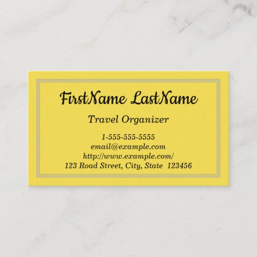 Minimalistisch Visitekaartje reisorganisator (Voorkant)