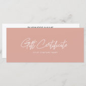 Minimalistisch Visitekaartje roze cadeaubon (Voorkant / Achterkant)