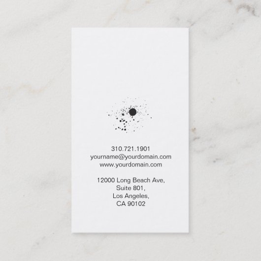 Minimalistisch Visitekaartje  schrijver - zwart (Achterkant)