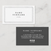 Minimalistisch Visitekaartje Trendy Silver SocialM (Voorkant / Achterkant)