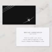 Minimalistisch Visitekaartje van Aviation Silver J (Voorkant / Achterkant)