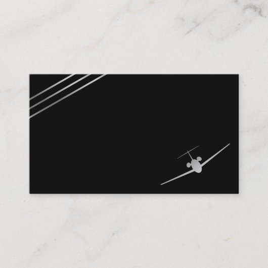 Minimalistisch Visitekaartje van Aviation Silver J (Voorkant)