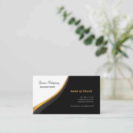 Minimalistisch Visitekaartje van de dominee (Staand voorkant)