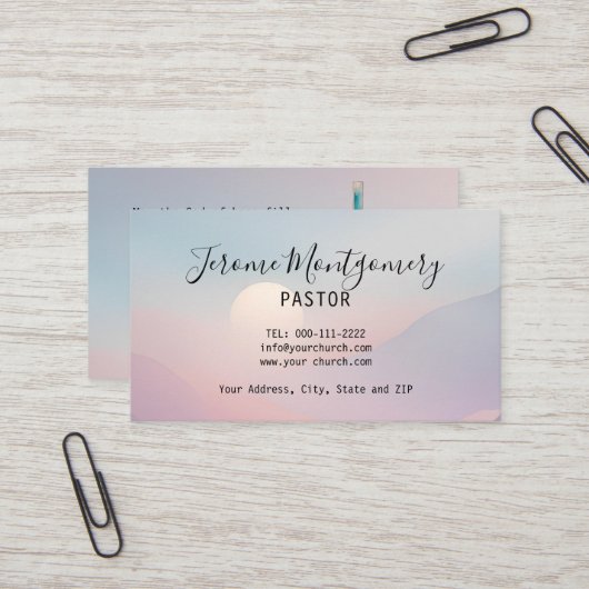 Minimalistisch Visitekaartje van de dominee (Voorkant / Achterkant in situ)