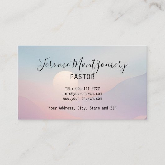 Minimalistisch Visitekaartje van de dominee (Voorkant)