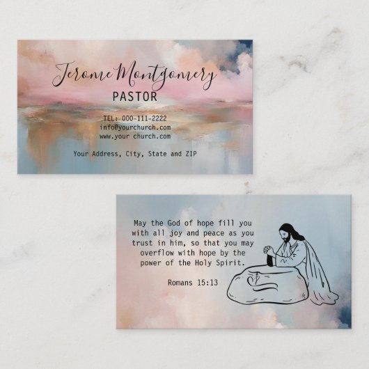 Minimalistisch Visitekaartje van de dominee (Voorkant / Achterkant)