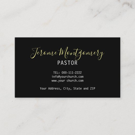 Minimalistisch Visitekaartje van de dominee (Voorkant)