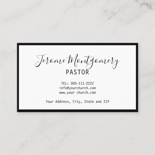 Minimalistisch Visitekaartje van de dominee (Voorkant)