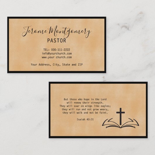 Minimalistisch Visitekaartje van de dominee (Voorkant / Achterkant)