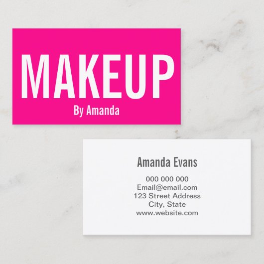 Minimalistisch visitekaartje van de make-up-kunste (Voorkant / Achterkant)