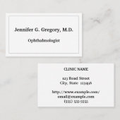 Minimalistisch Visitekaartje van de oogheelkundige (Voorkant / Achterkant)