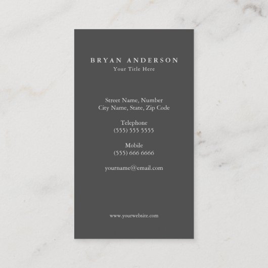 Minimalistisch Visitekaartje van de Retromicrofoon (Achterkant)