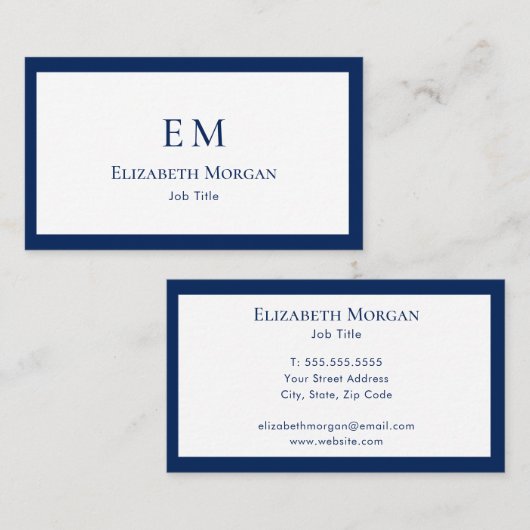 Minimalistisch Visitekaartje van het Moderne Monog (Voorkant / Achterkant)