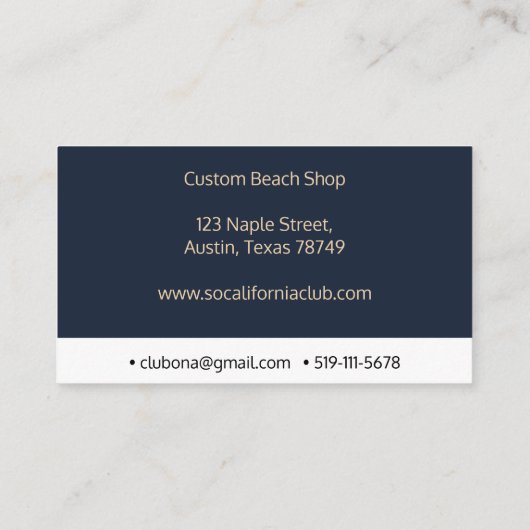 Minimalistisch Visitekaartje van Navy Blue (Achterkant)