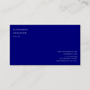Minimalistisch Visitekaartje van Navy Blue 2-talen