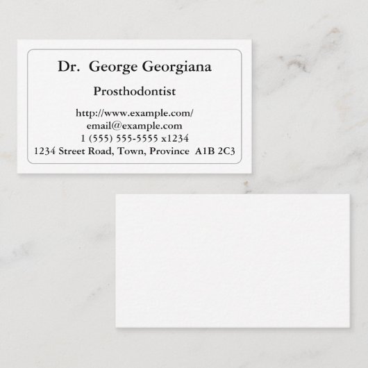 Minimalistisch Visitekaartje van prothesist (Voorkant / Achterkant)