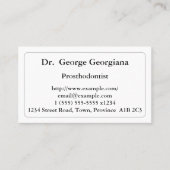 Minimalistisch Visitekaartje van prothesist (Voorkant)