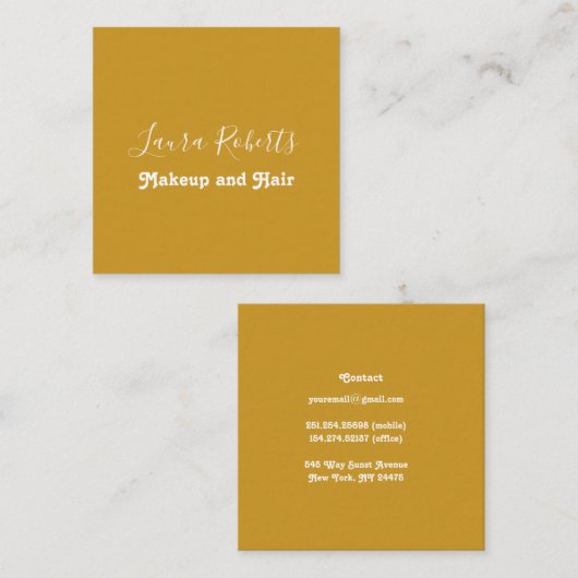 Minimalistisch Visitekaartje van Retro Mustard Gee (Voorkant / Achterkant)