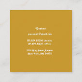 Minimalistisch Visitekaartje van Retro Mustard Gee (Achterkant)