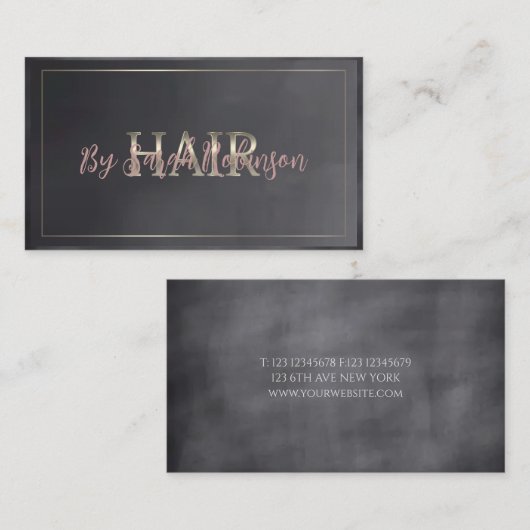 Minimalistisch Visitekaartje van schattige haarklo (Voorkant / Achterkant)