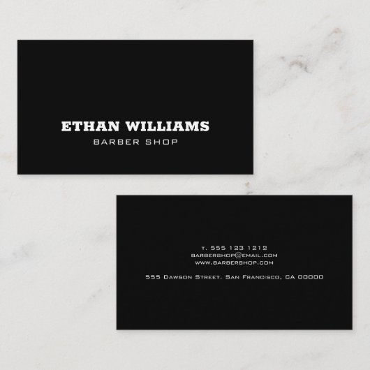 Minimalistisch Visitekaartje voor Barberwinkel (Voorkant / Achterkant)