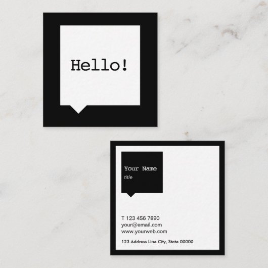 Minimalistisch Visitekaartje voor Black SpeechBubb (Voorkant / Achterkant)