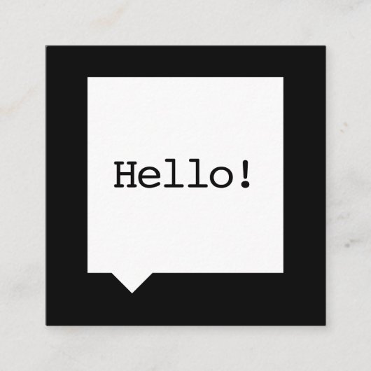 Minimalistisch Visitekaartje voor Black SpeechBubb (Voorkant)