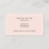 Minimalistisch Visitekaartje voor Blush Pink (Achterkant)