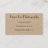 Minimalistisch Visitekaartje voor fotografie (Achterkant)