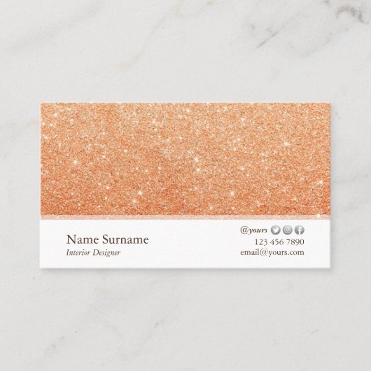 Minimalistisch Visitekaartje voor Glitter Interior (Voorkant)