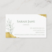 Minimalistisch Visitekaartje voor goud en smaragdb (Achterkant)