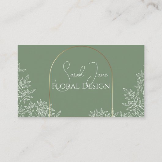 Minimalistisch Visitekaartje voor goud en smaragdb (Voorkant)