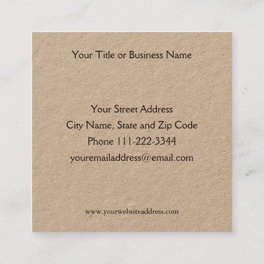 Minimalistisch Visitekaartje voor handsscript (Achterkant)