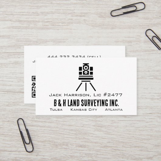 Minimalistisch Visitekaartje voor landenquête of Q (Voorkant / Achterkant in situ)