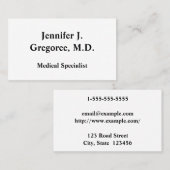 Minimalistisch Visitekaartje voor medische special (Voorkant / Achterkant)