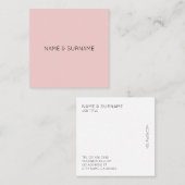 Minimalistisch Visitekaartje voor modern roze vier (Voorkant / Achterkant)