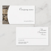 Minimalistisch Visitekaartje voor steenfotografie (Voorkant / Achterkant)