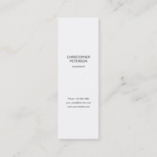 Minimalistisch Visitekaartje voor zwart en wit (Achterkant)