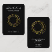 Minimalistisch visitekaartje voor zwarte sieraden (Voorkant / Achterkant)