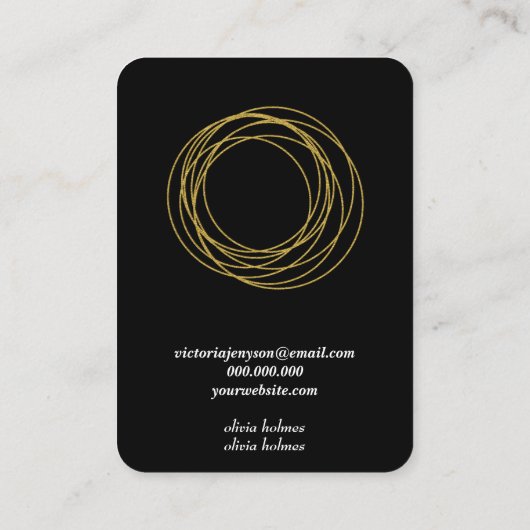 Minimalistisch visitekaartje voor zwarte sieraden (Achterkant)