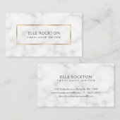 Minimalistisch Visitekaartje wit marmer Gold Lijst (Voorkant / Achterkant)