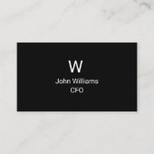 Minimalistisch Visitekaartje wit monogram zwart (Voorkant)