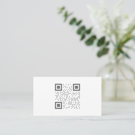 Minimalistisch Visitekaartje Witte QR-code met han (Staand voorkant)