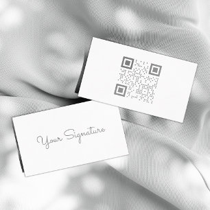 Minimalistisch Visitekaartje Witte QR-code met han
