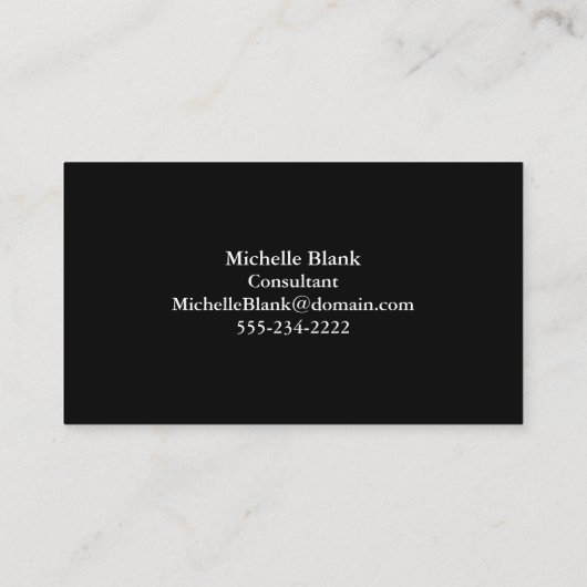 Minimalistisch Visitekaartje | Zwart (Achterkant)