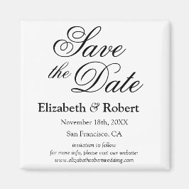 Minimalistisch Vlaams Elegant Script Save the Date Magneet